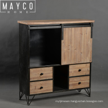 Mayco Design Furniture Wooden Black Chest Drawer Side Board Sliding Door Cabinet
